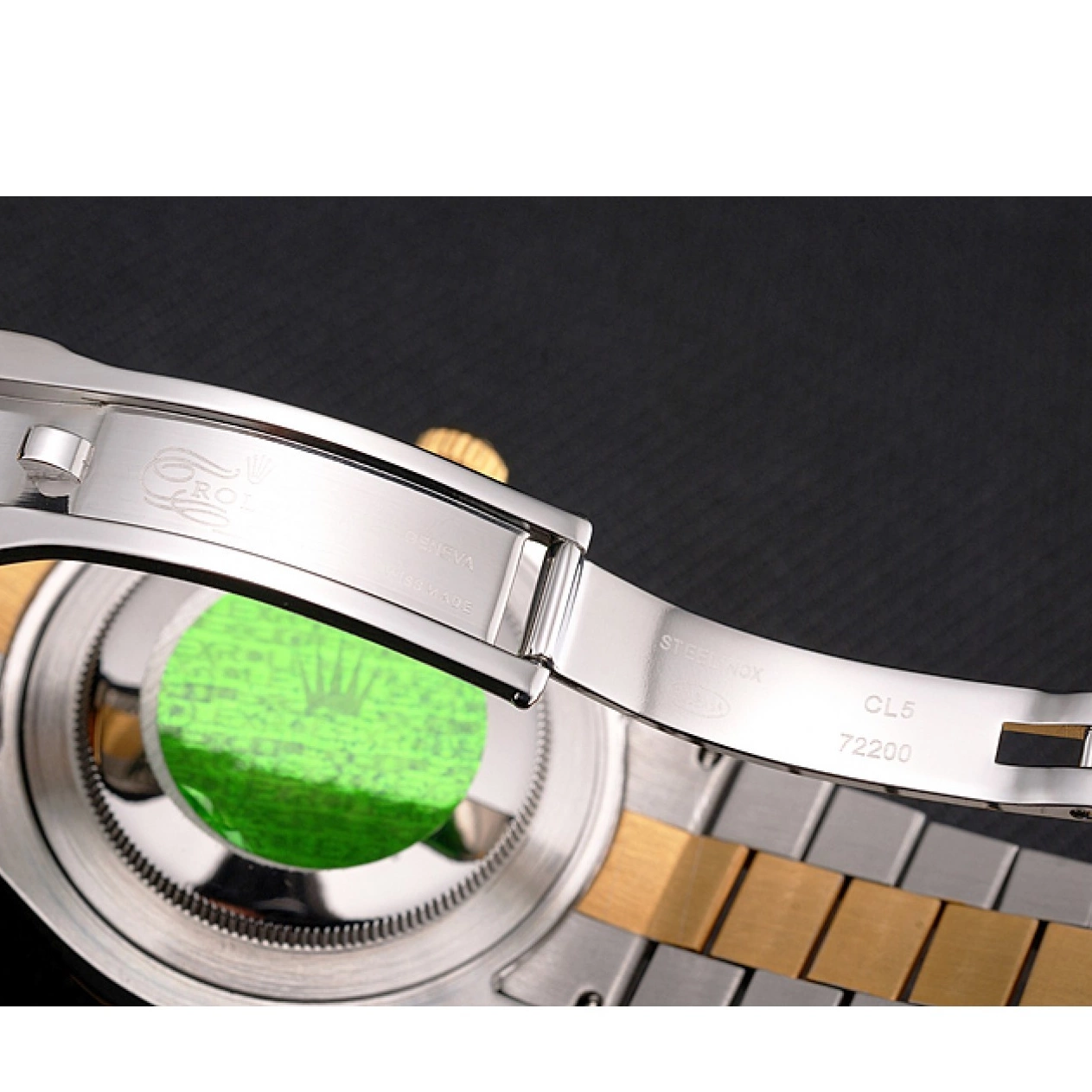 Aaa fake watches Black Bezel Tone Bracelet Datejust Gold Stainless Two Rolex Dial Swiss Case Steel 0602